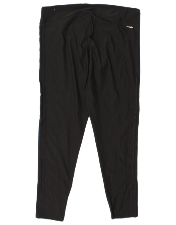 ADIDAS Femmes Climalite Leggings UK 14 Grand Noir Polyester
