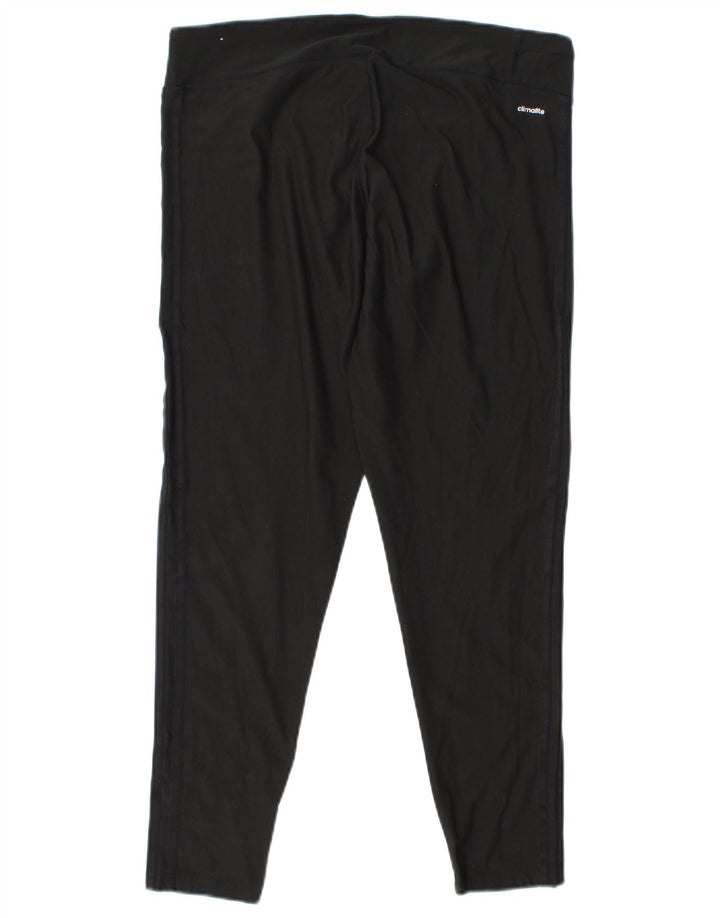 ADIDAS Femmes Climalite Leggings UK 14 Grand Noir Polyester
