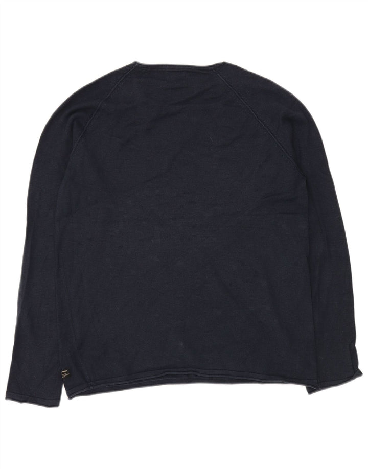 JACK & JONES Pull Col Rond Homme Bleu Marine Moyen Coton