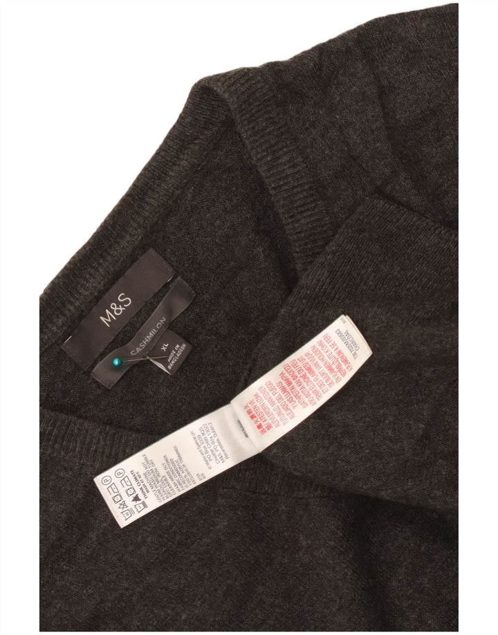 Marks & Spencer Pull Col V Homme XL Gris Acrylique