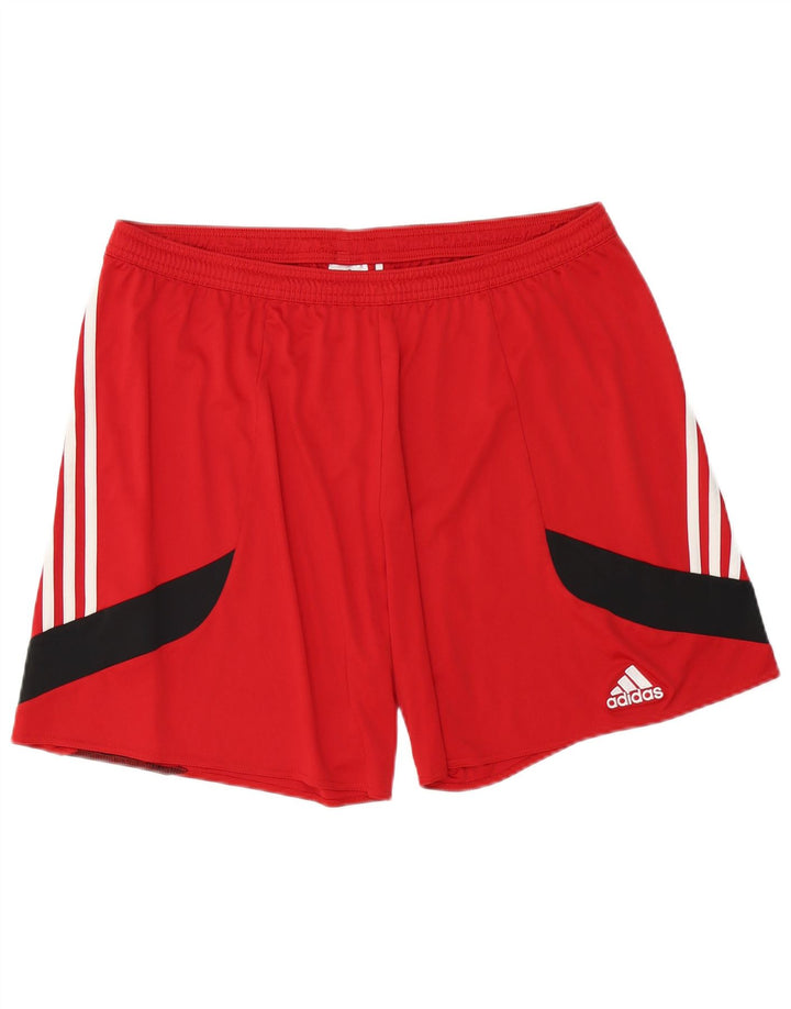 Adidas Short de sport Climalite pour homme XL Rouge Colorblock Polyester