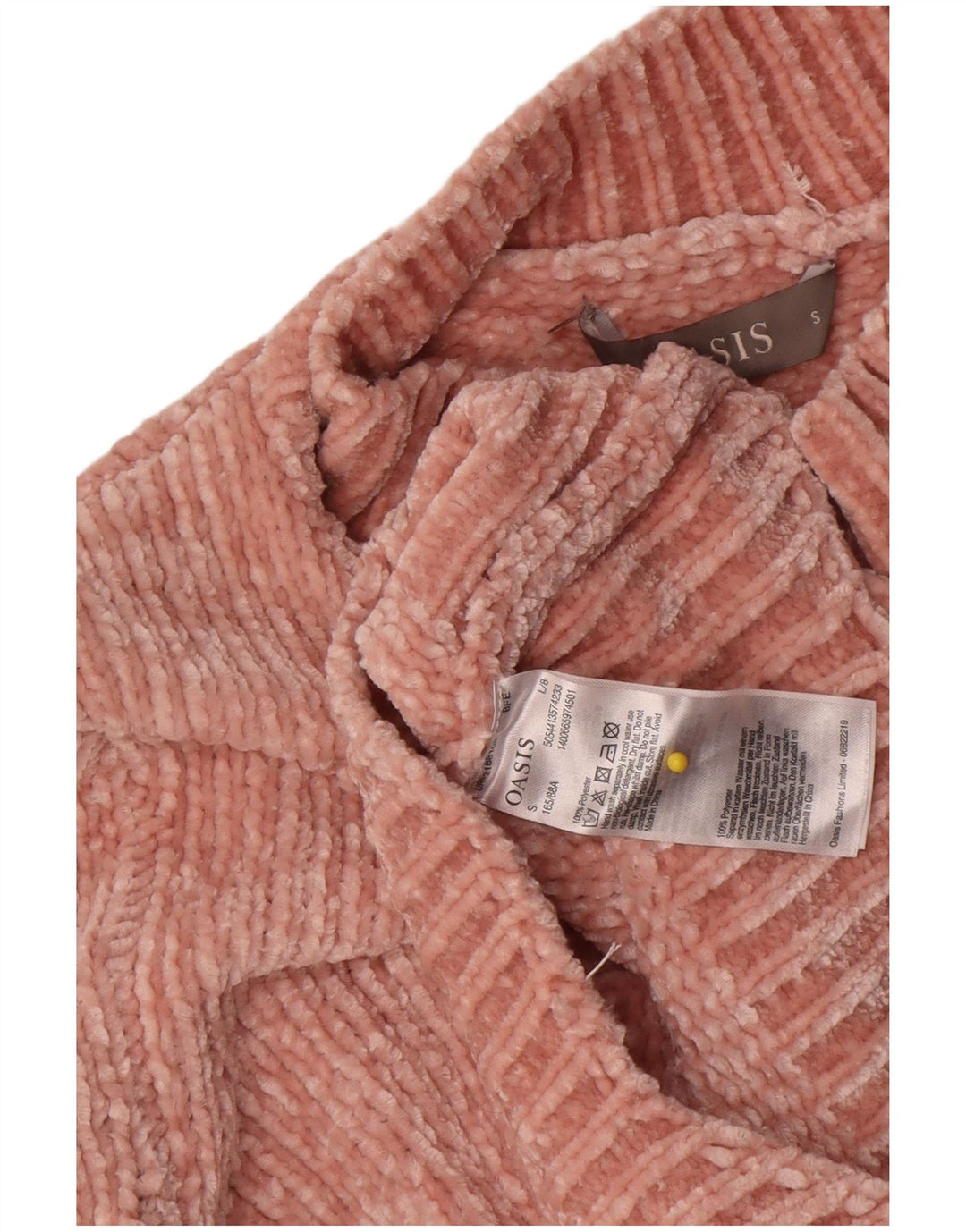 Oasis Pull court à col roulé pour femme UK 10 Petit Rose Polyester
