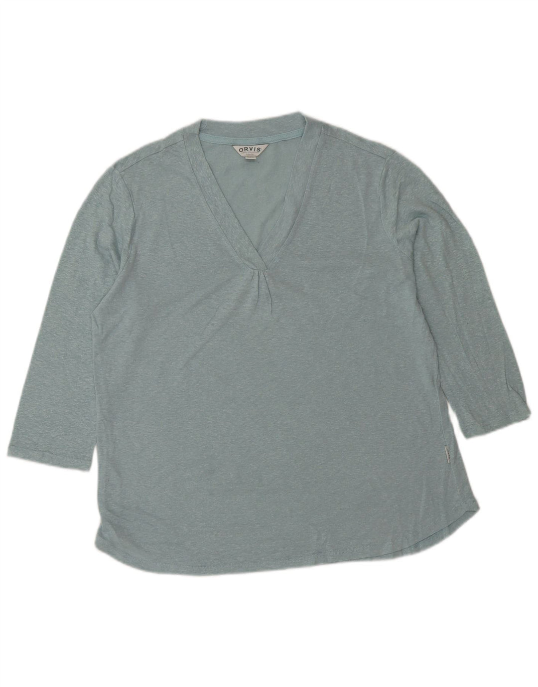 ORVIS Haut surdimensionné à manches 3/4 pour femme UK 10 Petit Bleu