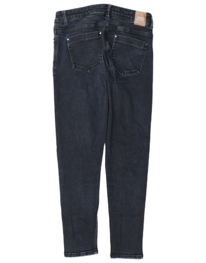 Zara Jean Slim Femme EU 40 Moyen W30 L26 Bleu Marine Coton
