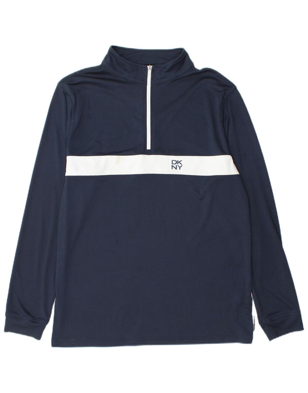 Dkny Haut de Survêtement Pull à Col Zippé pour Homme Petit Bleu Marine Colorblock