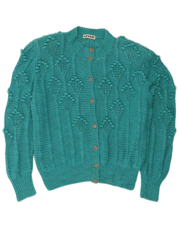 vintage Femme Cardigan Pull UK 18 XL Turquoise