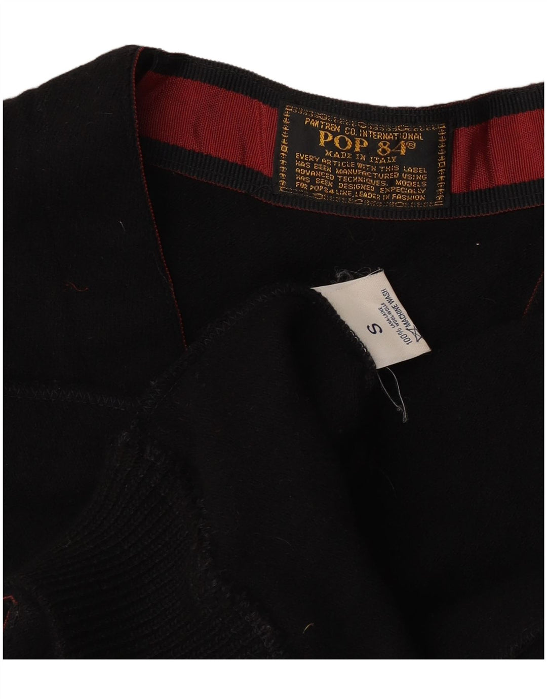 POP 84 Pull cardigan sans manches pour homme Petite laine noire