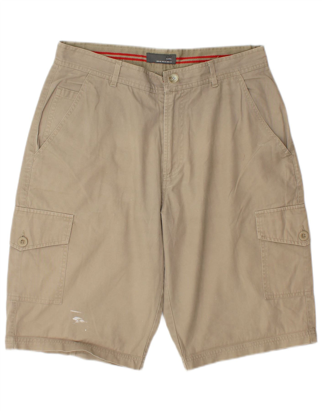 Zara Short Cargo Homme EU 42 Large W32 Coton Beige