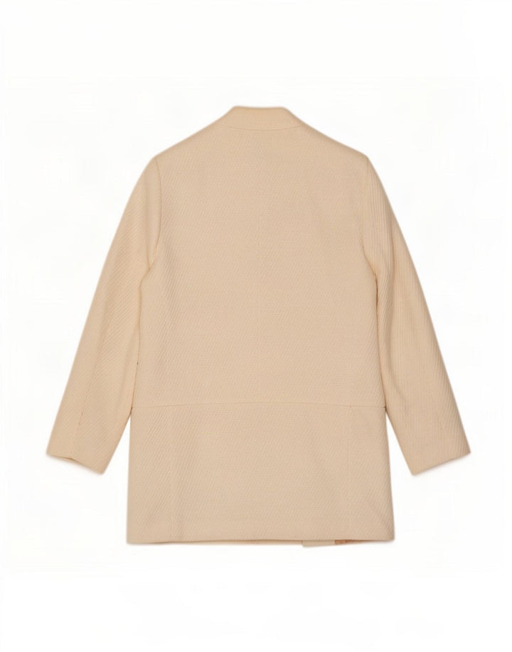 Zara Veste Blazer Ouverte Femme UK 12 Medium Off White
