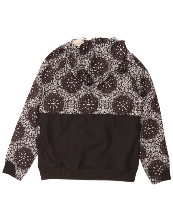 Adidas Pull à capuche zippé pour femme UK 16 Grand Noir Paisley Polyester