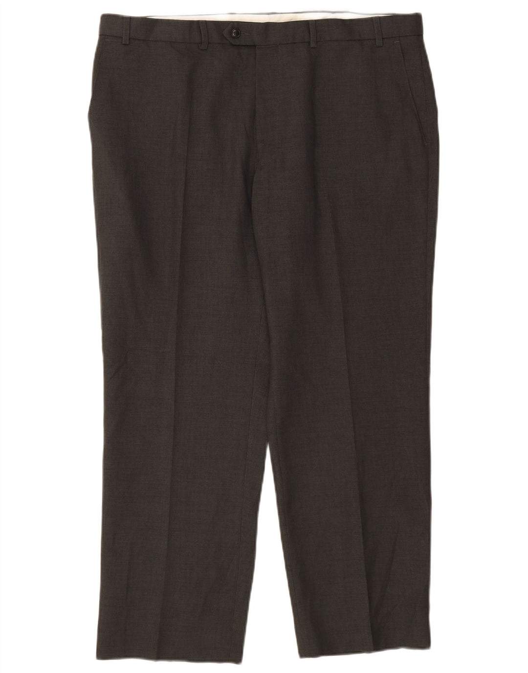 Marks & Spencer Pantalon de Costume Droit Homme W40 L29 Gris Polyester
