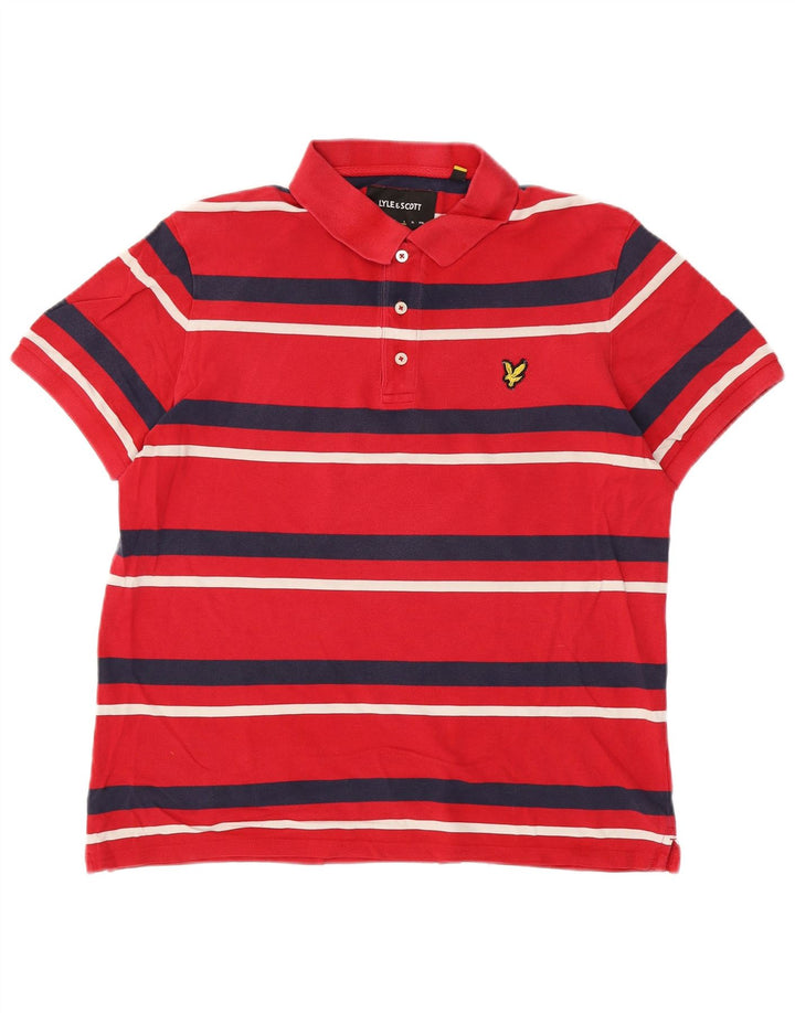 Lyle & Scott Polo Homme Large Rouge Rayé Coton