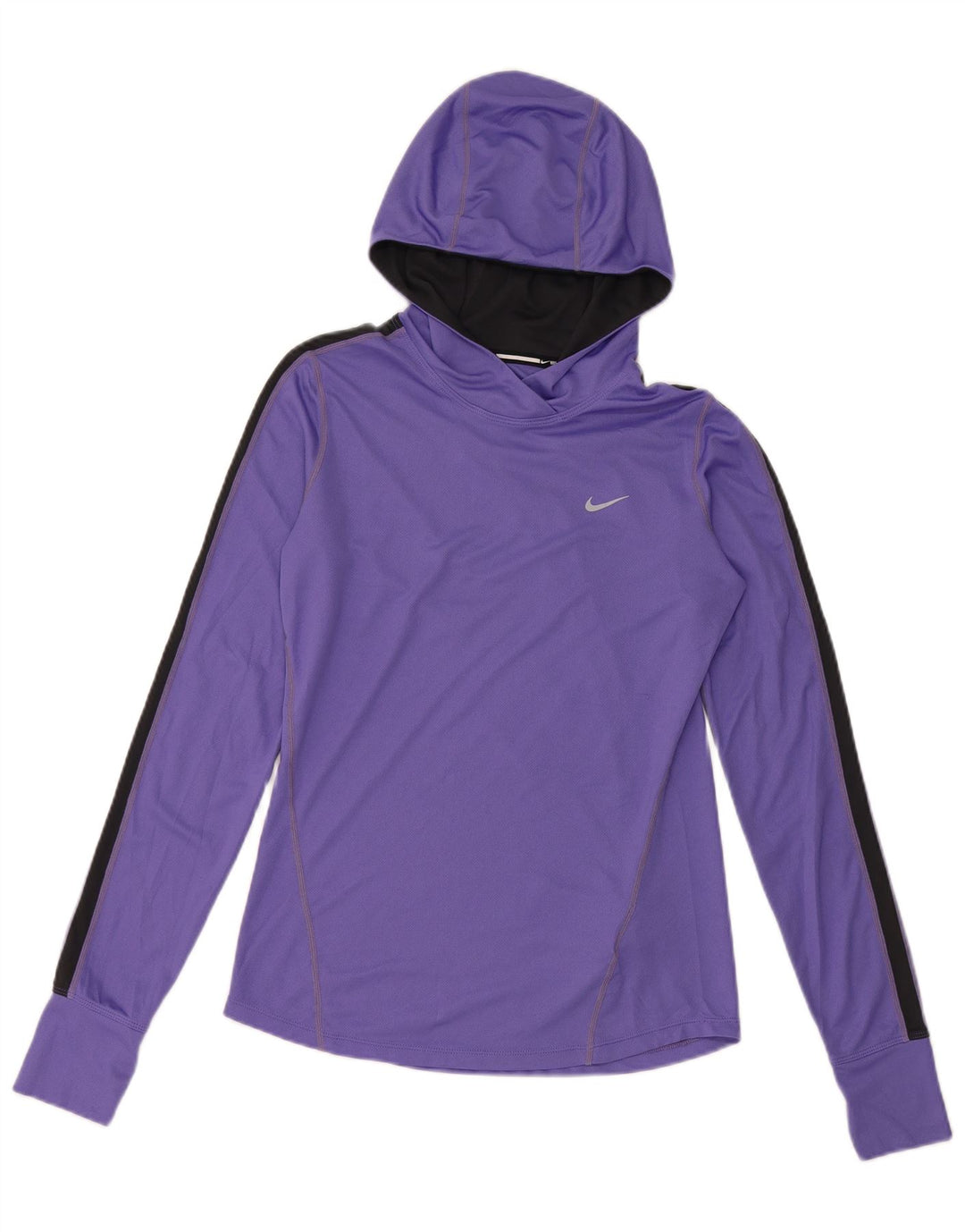 NIKE Haut à capuche Dri Fit à manches longues pour femme UK 10 Small Violet Colourblock