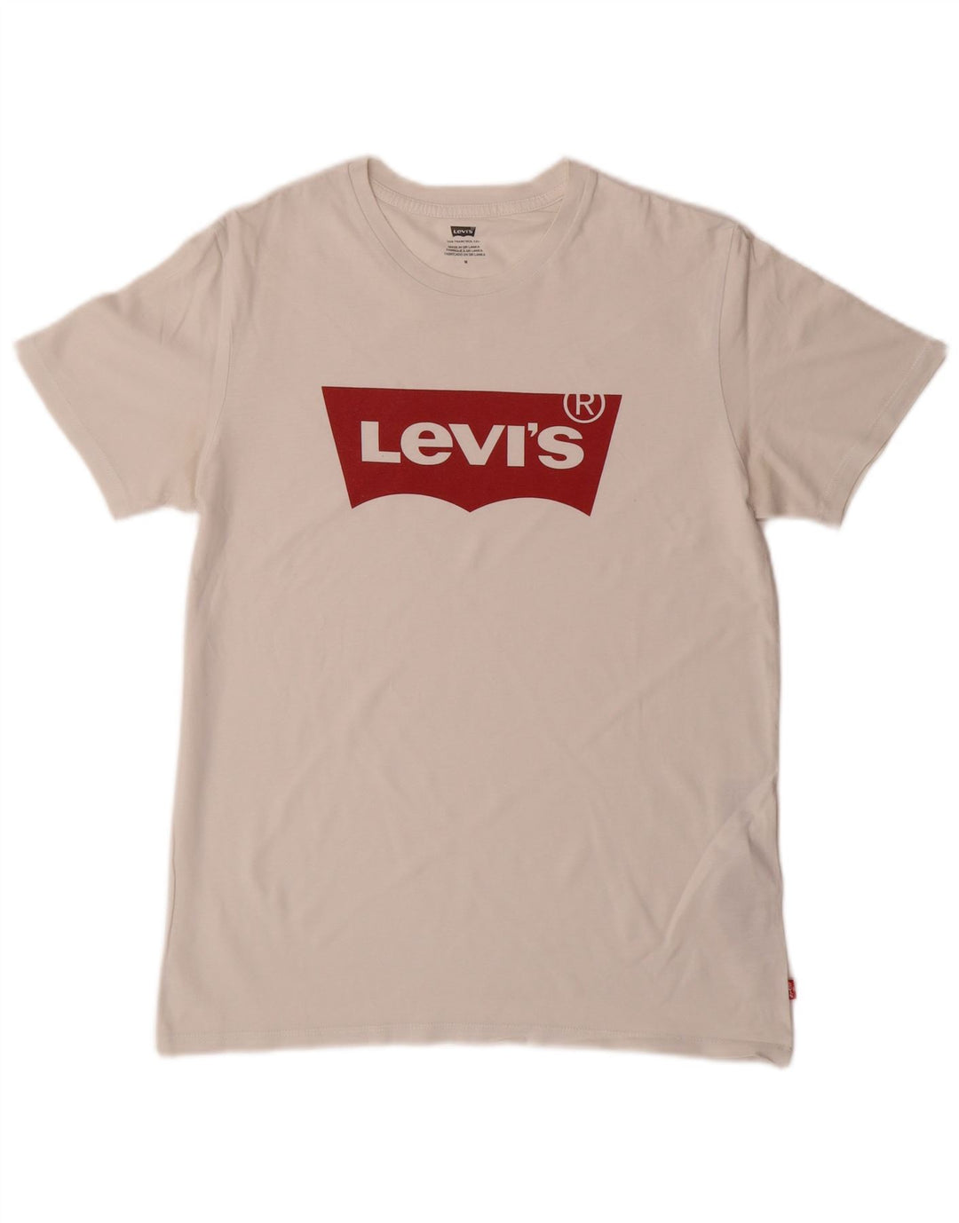 LEVI'S Womens Graphic T-Shirt Top UK 14 Medium White Cotton