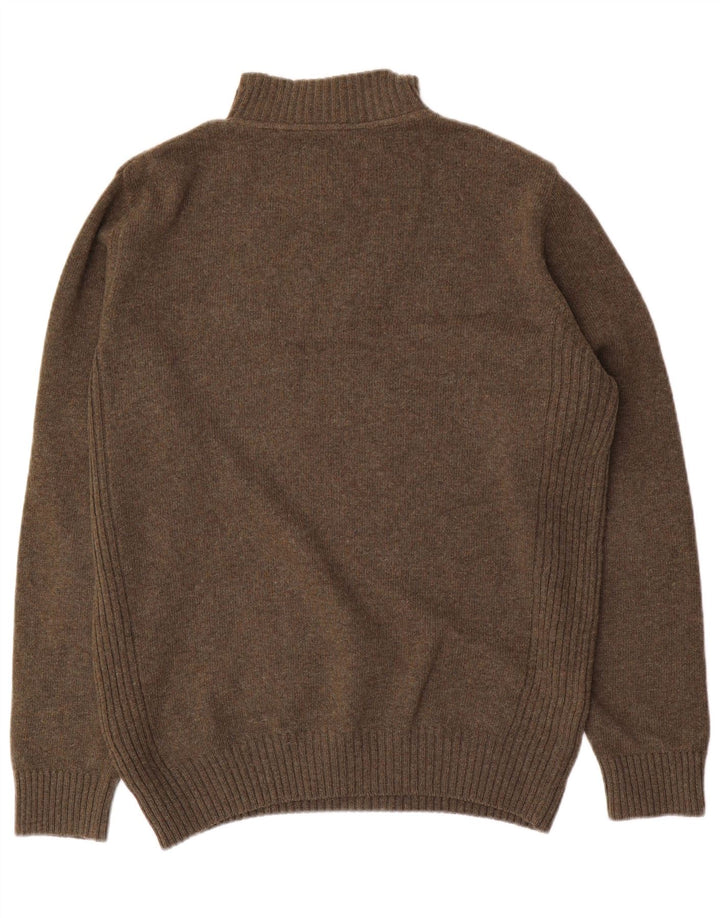 Barbour Pull col zippé pour homme en laine kaki grande taille
