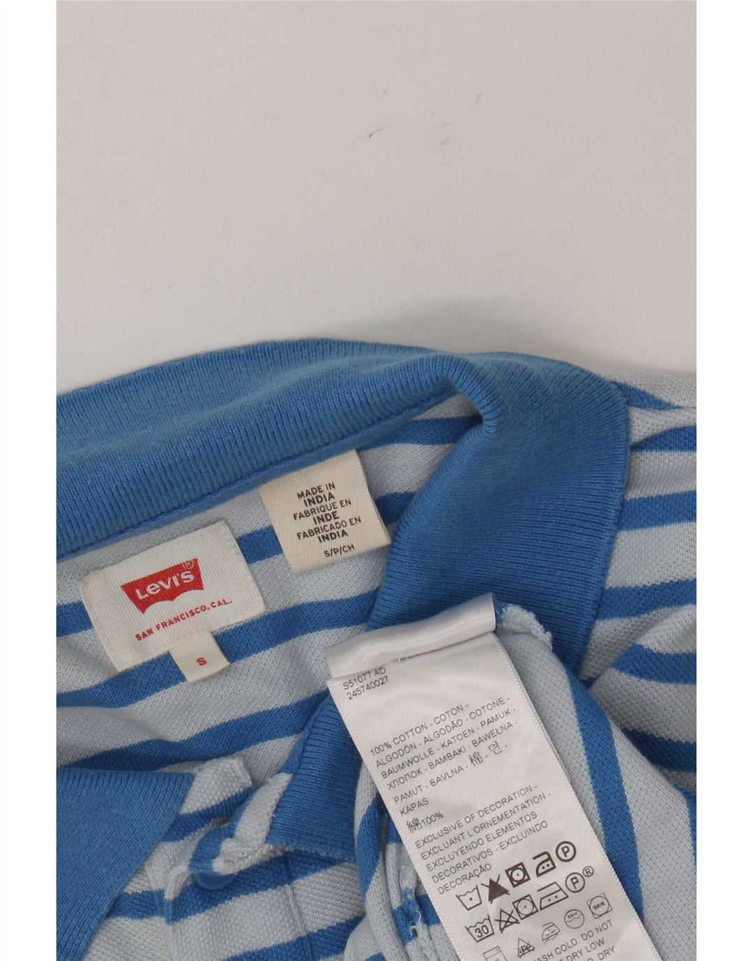 Levi's Polo Homme Small Bleu Rayé Coton