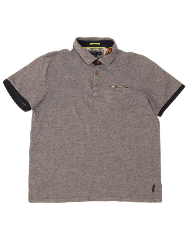 TED BAKER Polo Homme Taille 5 XL Gris Coton