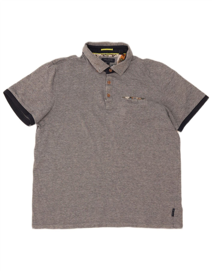 TED BAKER Polo Homme Taille 5 XL Gris Coton