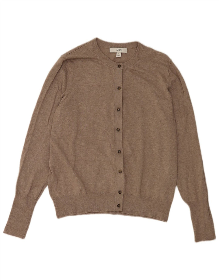 Marks & Spencer Cardigan pour femme en viscose gris moyen UK 44