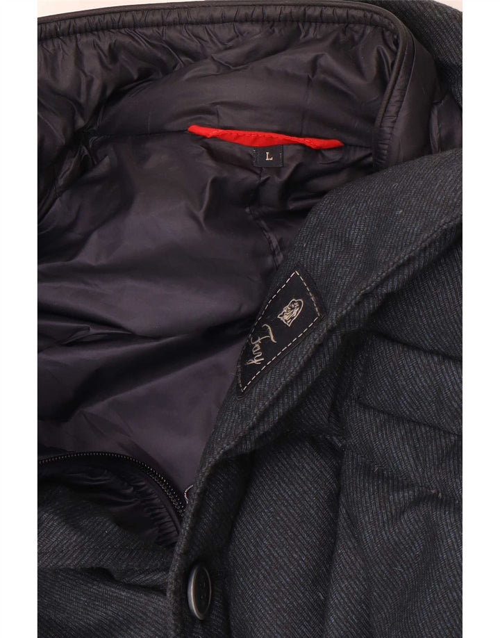 Fay Veste matelassée à capuche pour homme UK 40 Large Bleu marine