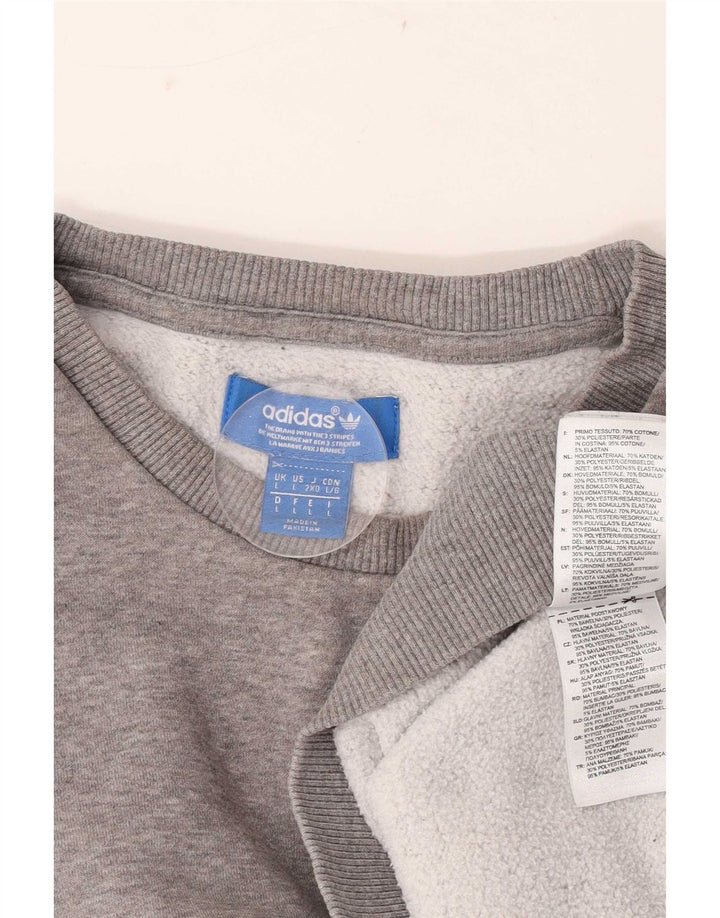 Adidas Sweat-shirt pour homme en coton moucheté Gris Large
