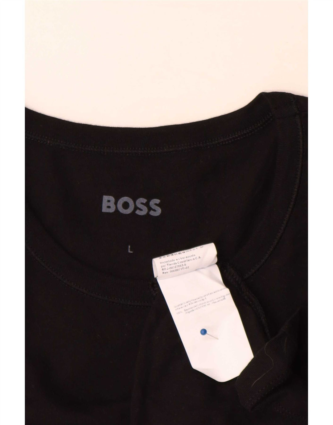 Hugo Boss Femme T-Shirt Top Large Noir Coton
