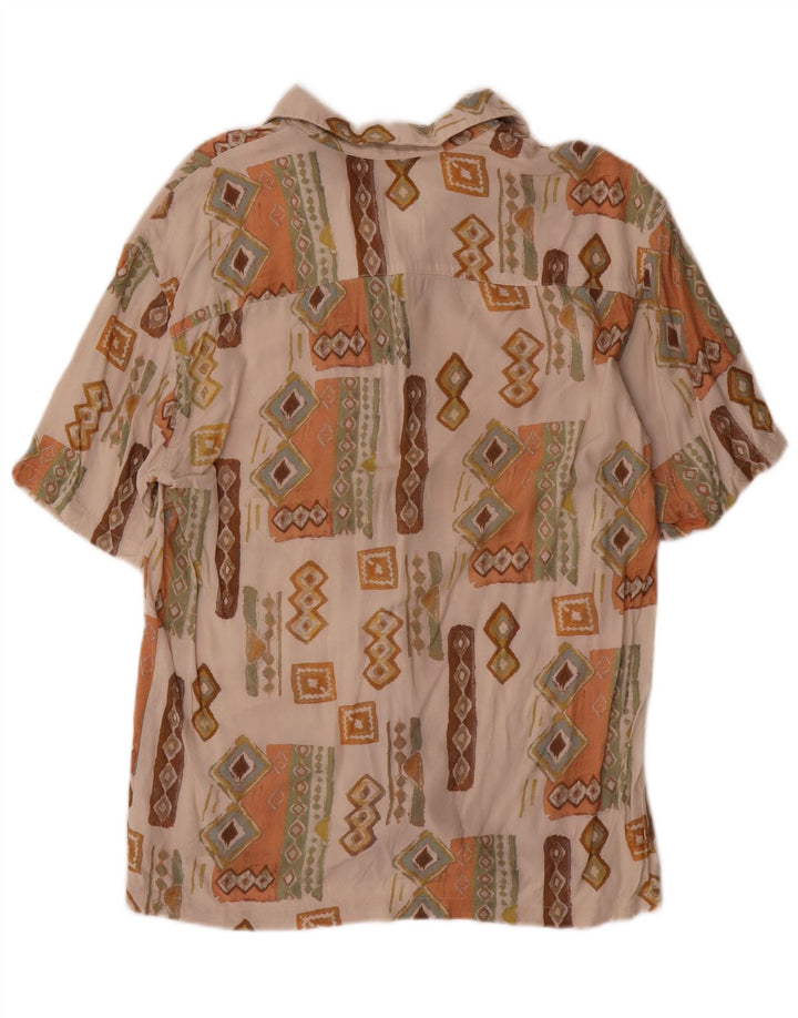 Pull & Bear Chemise à Manches Courtes Homme XS Beige Géométrique