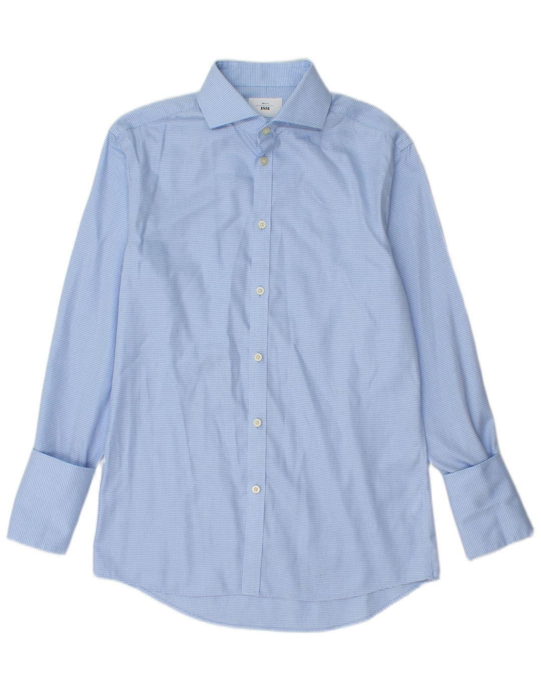 Moss 1851 Chemise formelle coupe cintrée pour homme Taille 38 15 Pied de poule bleu moyen