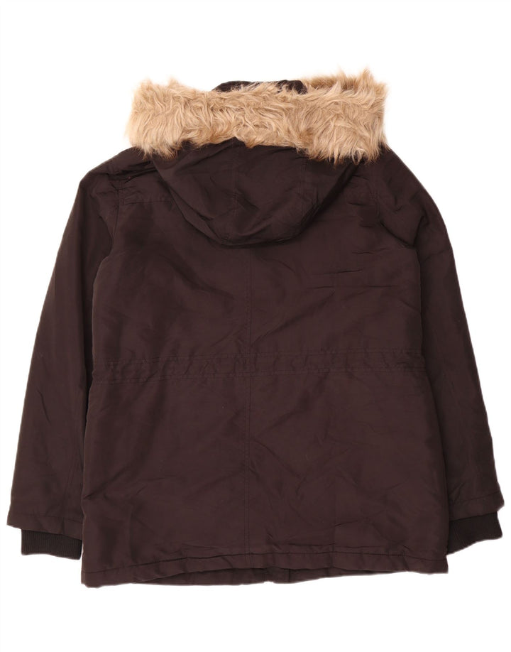 Oasis Parka à capuche pour femme UK 14 Medium Noir