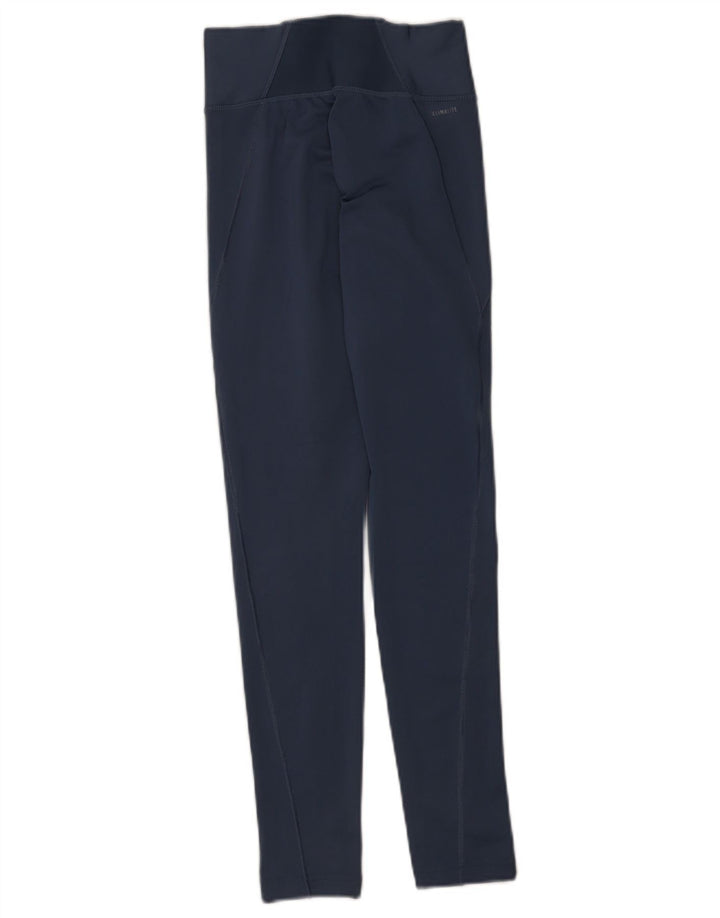 Adidas Climalite Leggings UK 4/6 XS Bleu Polyester
