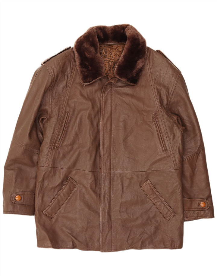 Veste en cuir homme vintage IT 52 XL Cuir marron