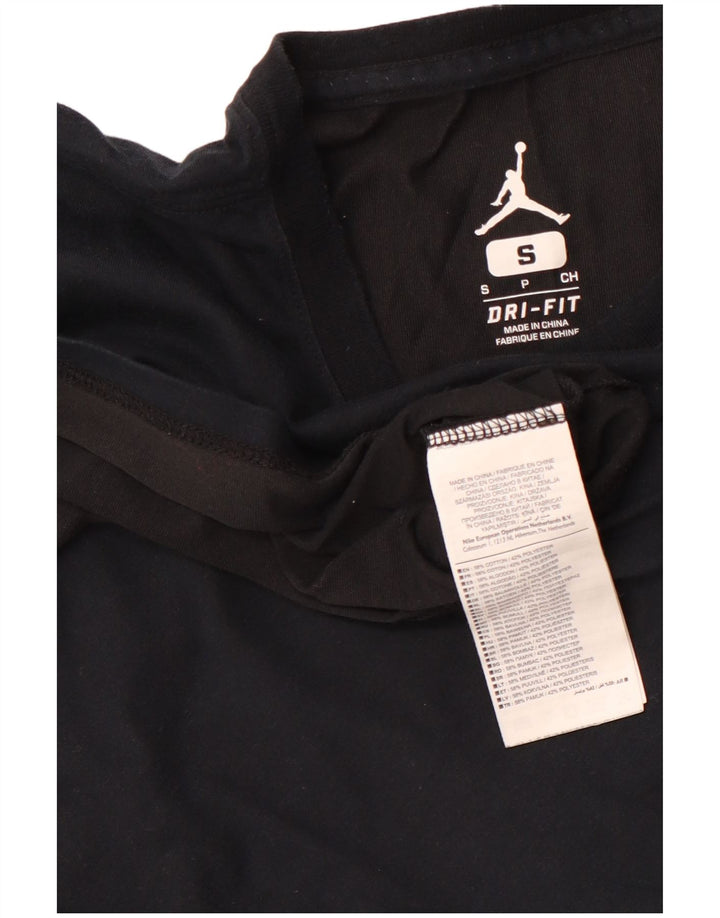 JORDAN T-shirt graphique pour hommes, petit haut de sport en coton noir