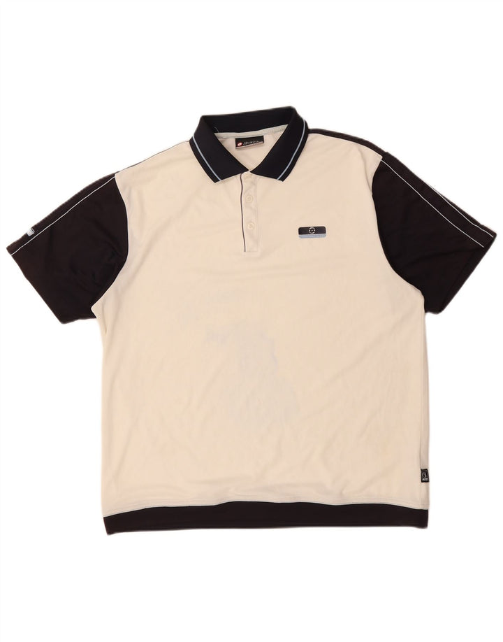 Lotto Polo Homme Large Blanc Cassé Colourblock