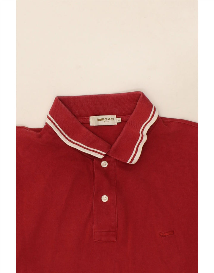 GAS Mens Polo Shirt Large Red Cotton Vintage Gas and Second-Hand Gas from Messina Hembry 