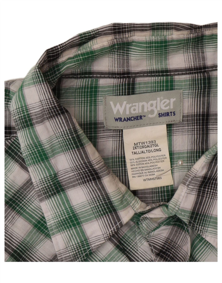 Wrangler Chemise haute pour homme 2XL en coton à carreaux vert