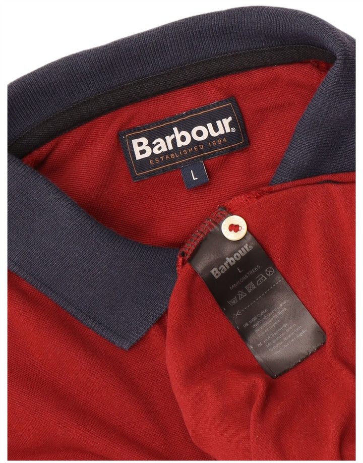 BARBOUR Polo Homme Grand Rouge Coton