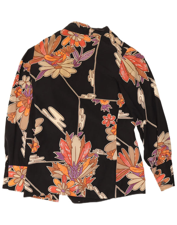 Pancaldi & B Chemisier femme UK 10 Small Black Floral Retro