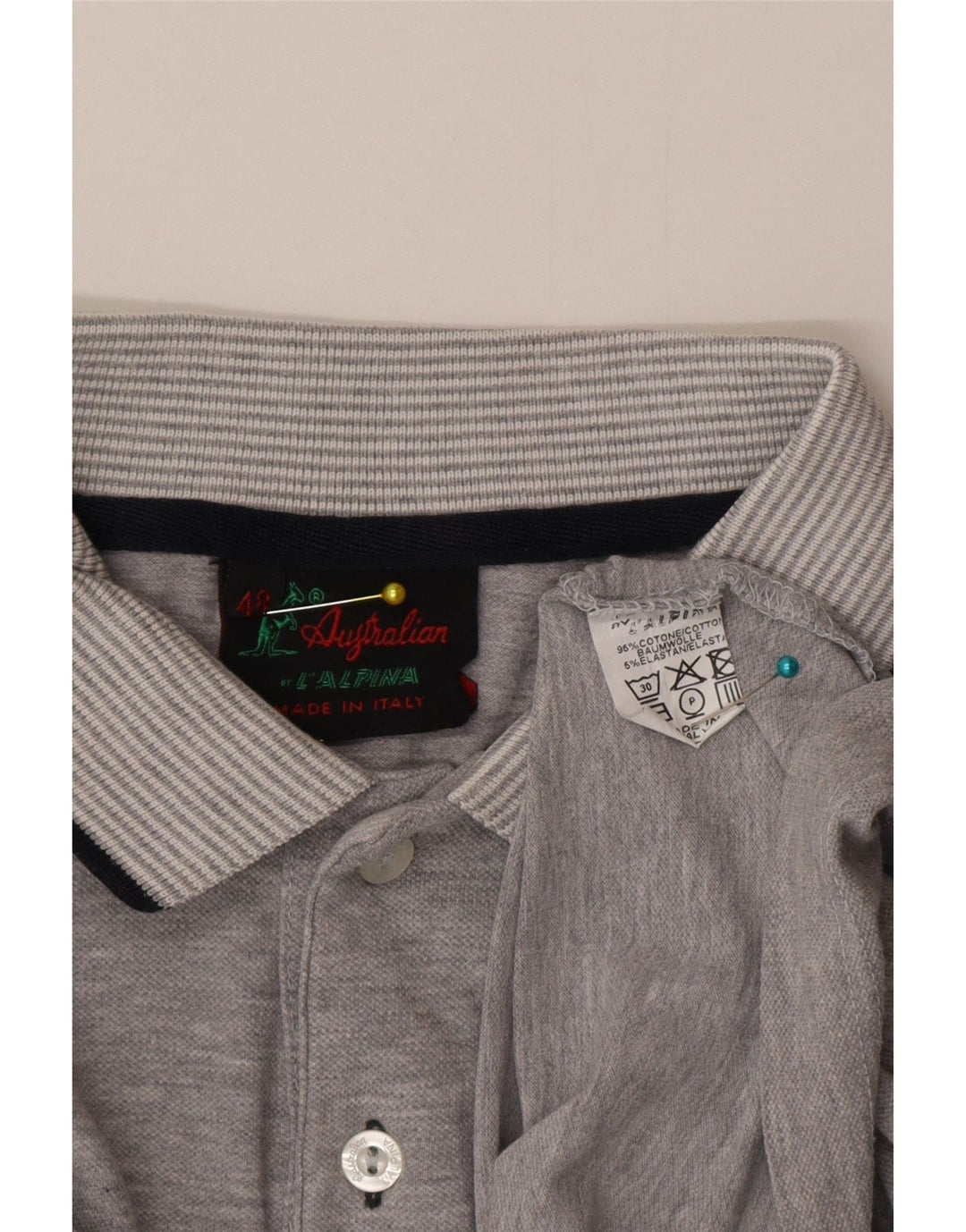 AUSTRALIAN L'ALPINA Polo Homme IT 48 Gris Moyen Coton