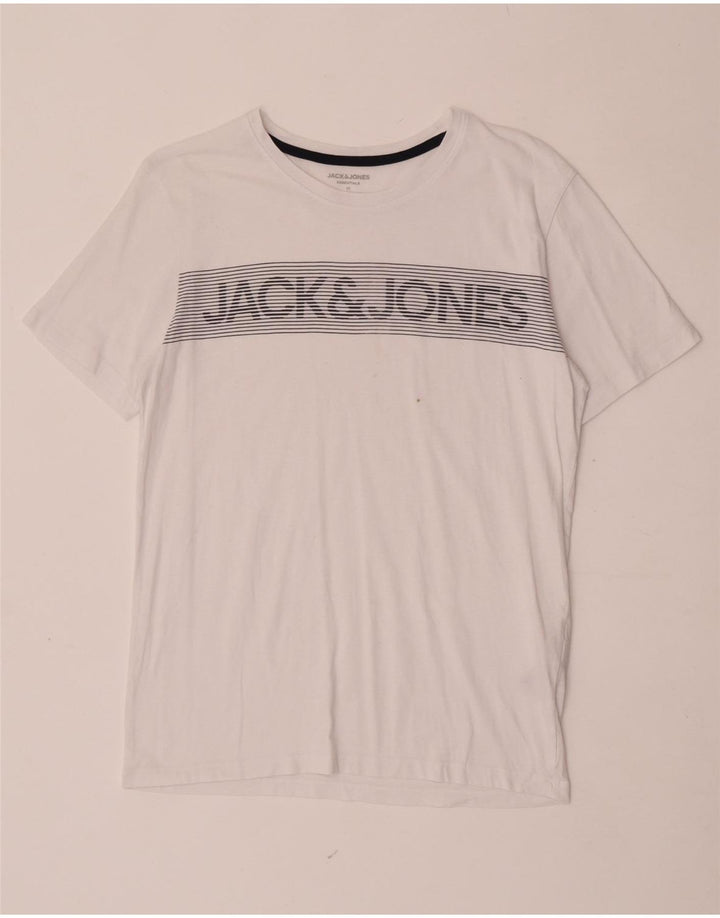 Jack & Jones T-Shirt Graphique Homme Blanc Moyen Coton