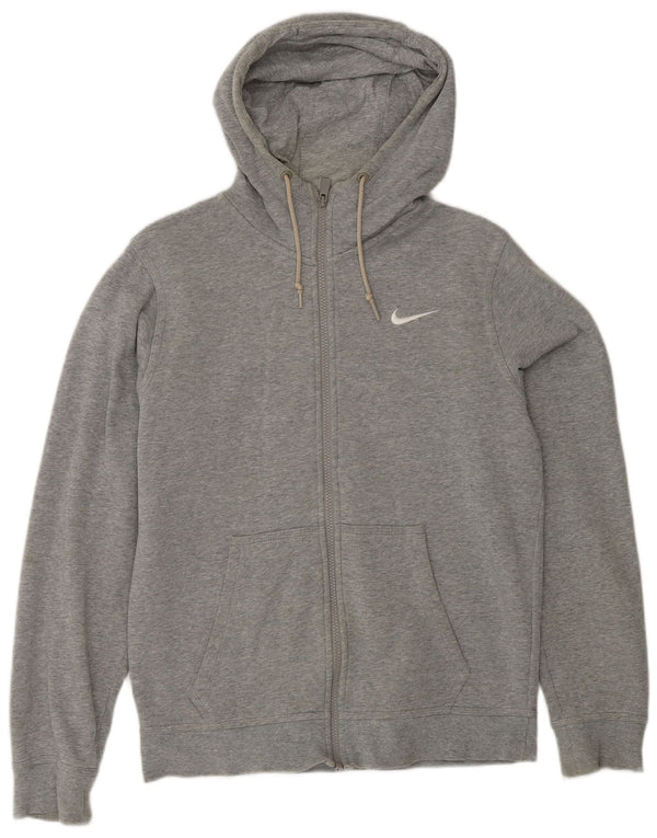 Nike Sweat à capuche zippé coupe classique pour homme, petit, gris, coton, sport