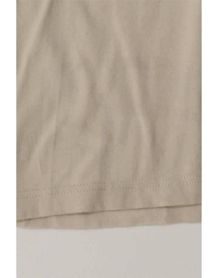 FRED PERRY Chemise pull à manches 3/4 pour femme UK 14 Large Beige Colourblock