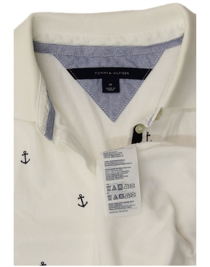 Tommy Hilfiger Polo Femme UK 12 Medium White Spotted Cotton Nautique