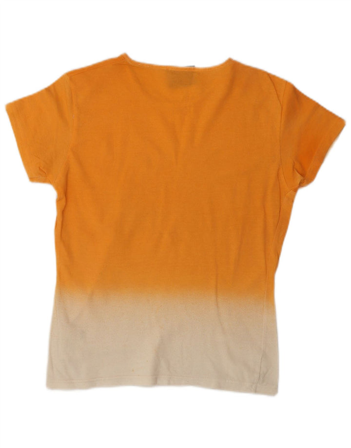 FENDI Femme T-Shirt Top IT 44 Coton Colorblock Orange Moyen