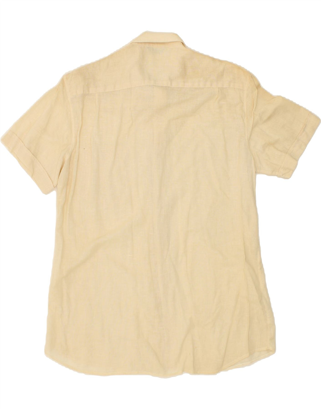 VINTAGE Mens Short Sleeve Shirt Medium Beige Vintage Vintage and Second-Hand Vintage from Messina Hembry 