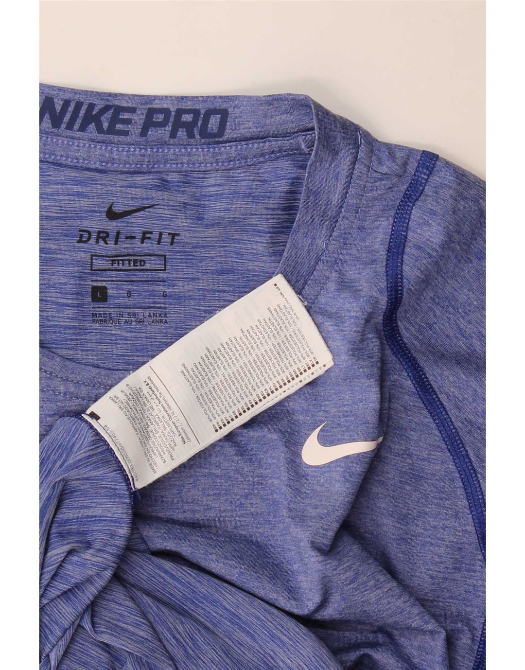 Nike Hommes Dri Fit T-Shirt Haut Large Bleu Moucheté Polyester