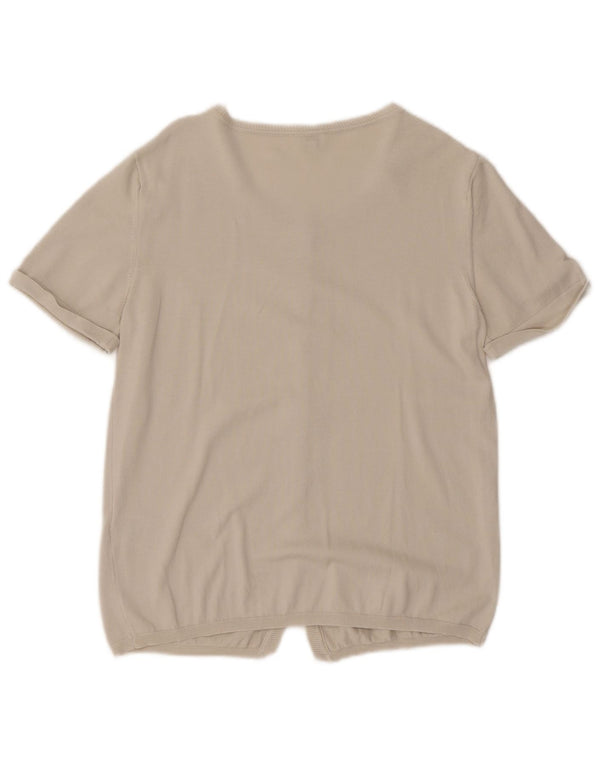 Calvin Klein Jeans Cardigan à manches courtes pour femme Beige moyen UK 12