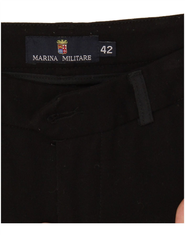MARINA MILITARE Pantalon décontracté slim pour femme IT 42 Medium W30 L28 Noir