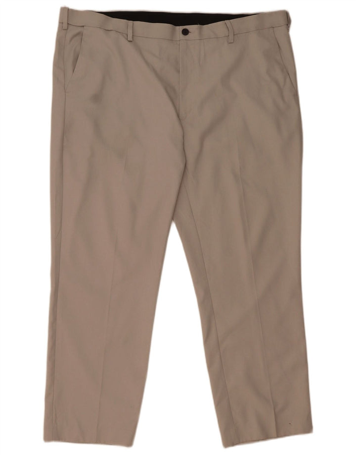 Marks & Spencer Pantalon chino coupe classique pour homme W42 L28 Gris Polyester