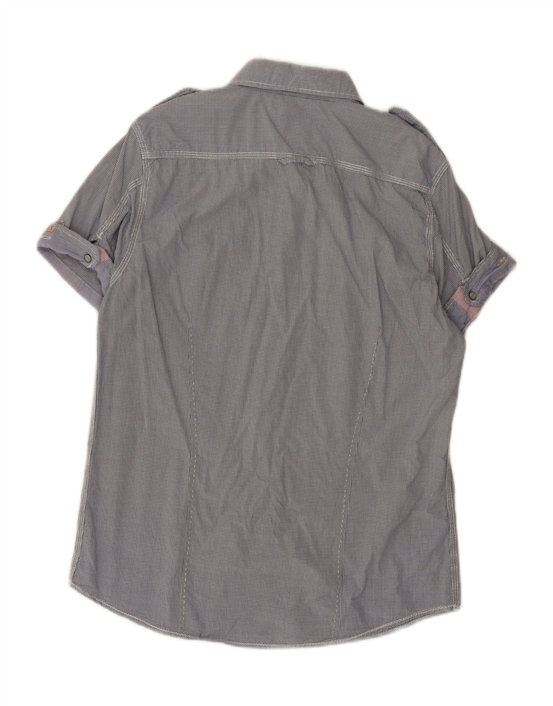 SCOTCH & SODA Chemise militaire à manches courtes pour homme en coton vichy bleu moyen