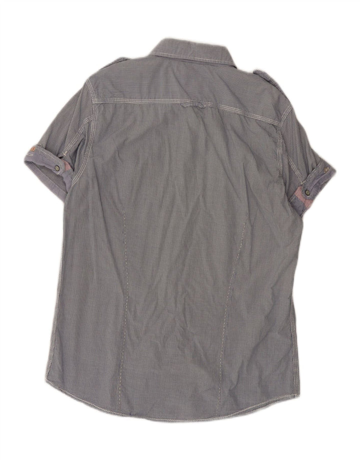 SCOTCH & SODA Chemise militaire à manches courtes pour homme en coton vichy bleu moyen